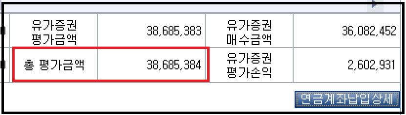 개인연금 1번계좌 잔고